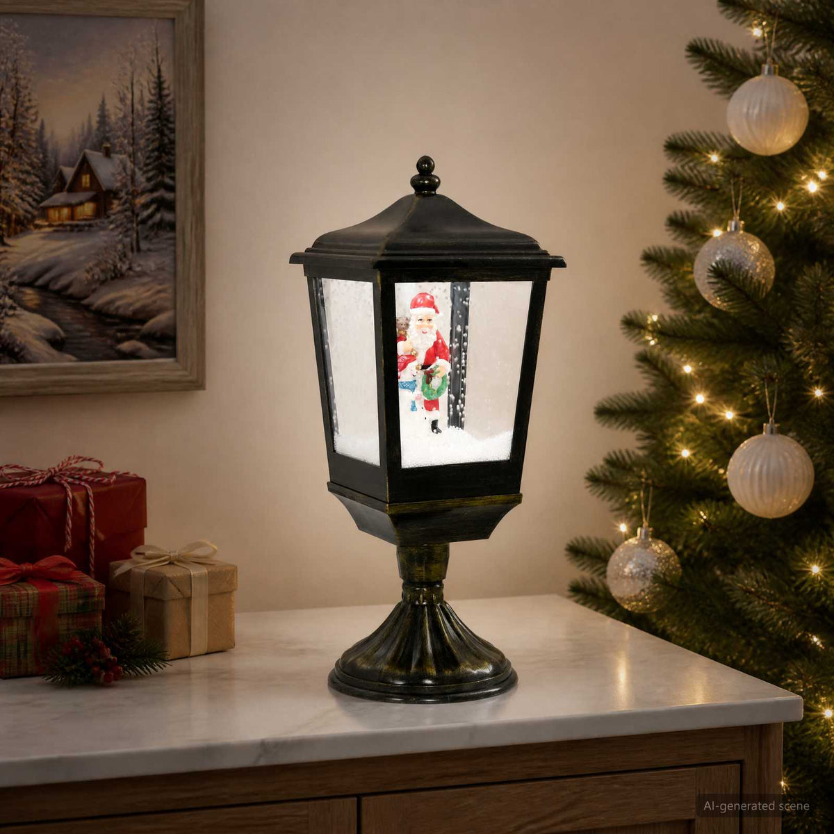 vidaXL Christmas Lantern ESPOO Cool White 20.5 x 20.5 x 52 cm