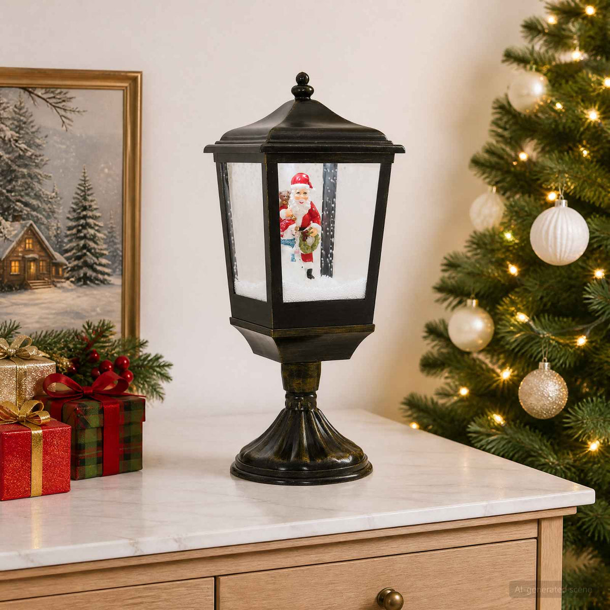 vidaXL Christmas Lantern ESPOO Cool White 20.5 x 20.5 x 52 cm