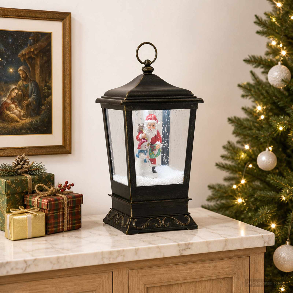 vidaXL Christmas Lantern ESPOO Cool White 20.5 x 20.5 x 40 cm