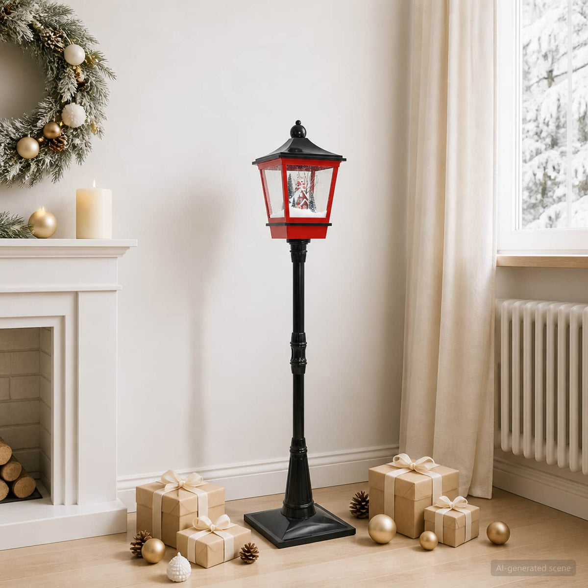 vidaXL Christmas Lantern ESPOO Cool White 37.5 x 37.5 x 184 cm