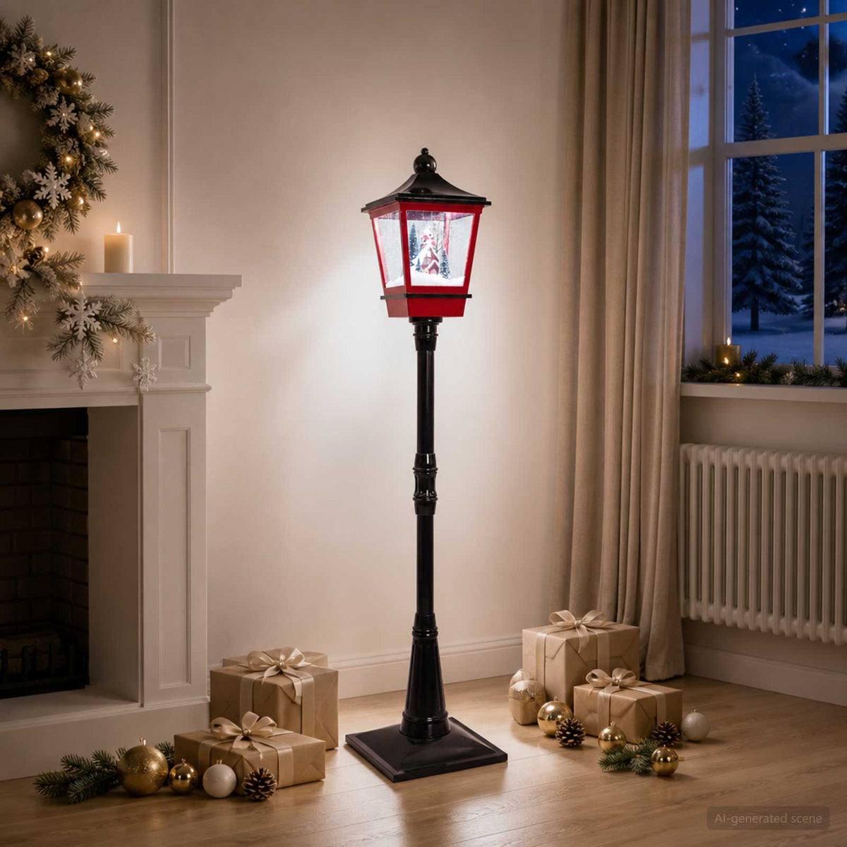 vidaXL Christmas Lantern ESPOO Cool White 37.5 x 37.5 x 184 cm