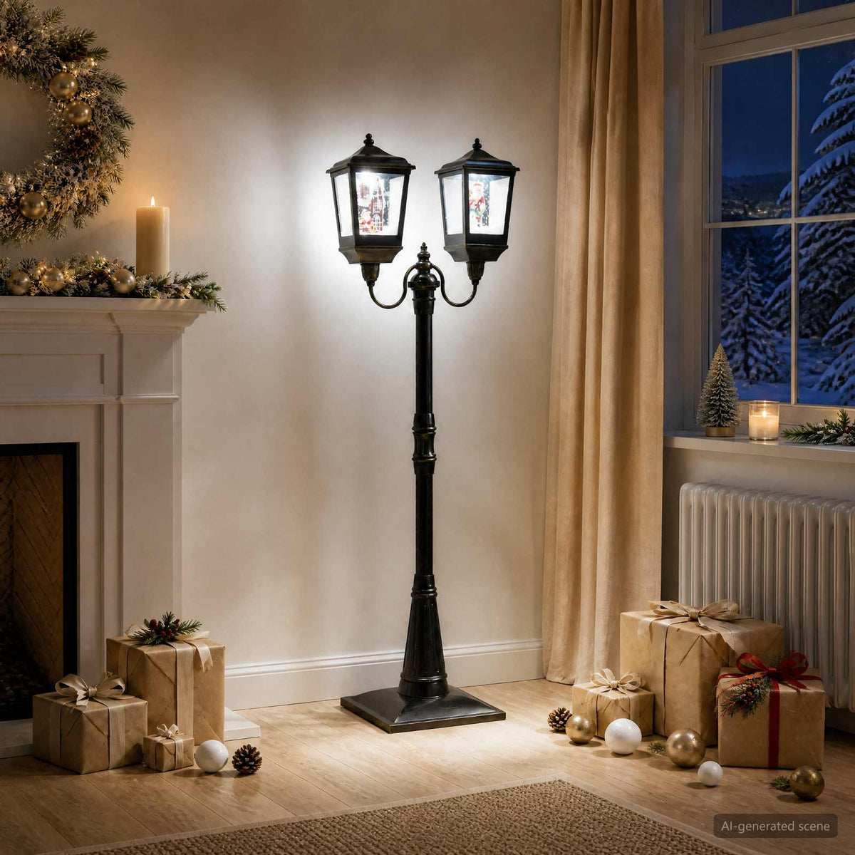 vidaXL Christmas Lantern ESPOO Cool White 57 x 37.5 x 179 cm