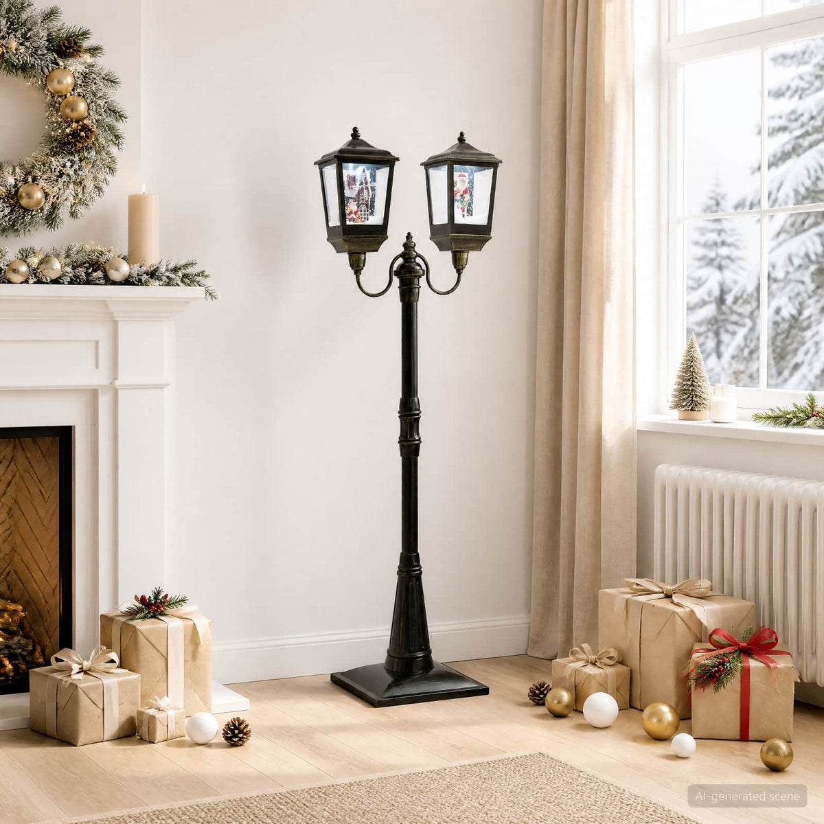 vidaXL Christmas Lantern ESPOO Cool White 57 x 37.5 x 179 cm