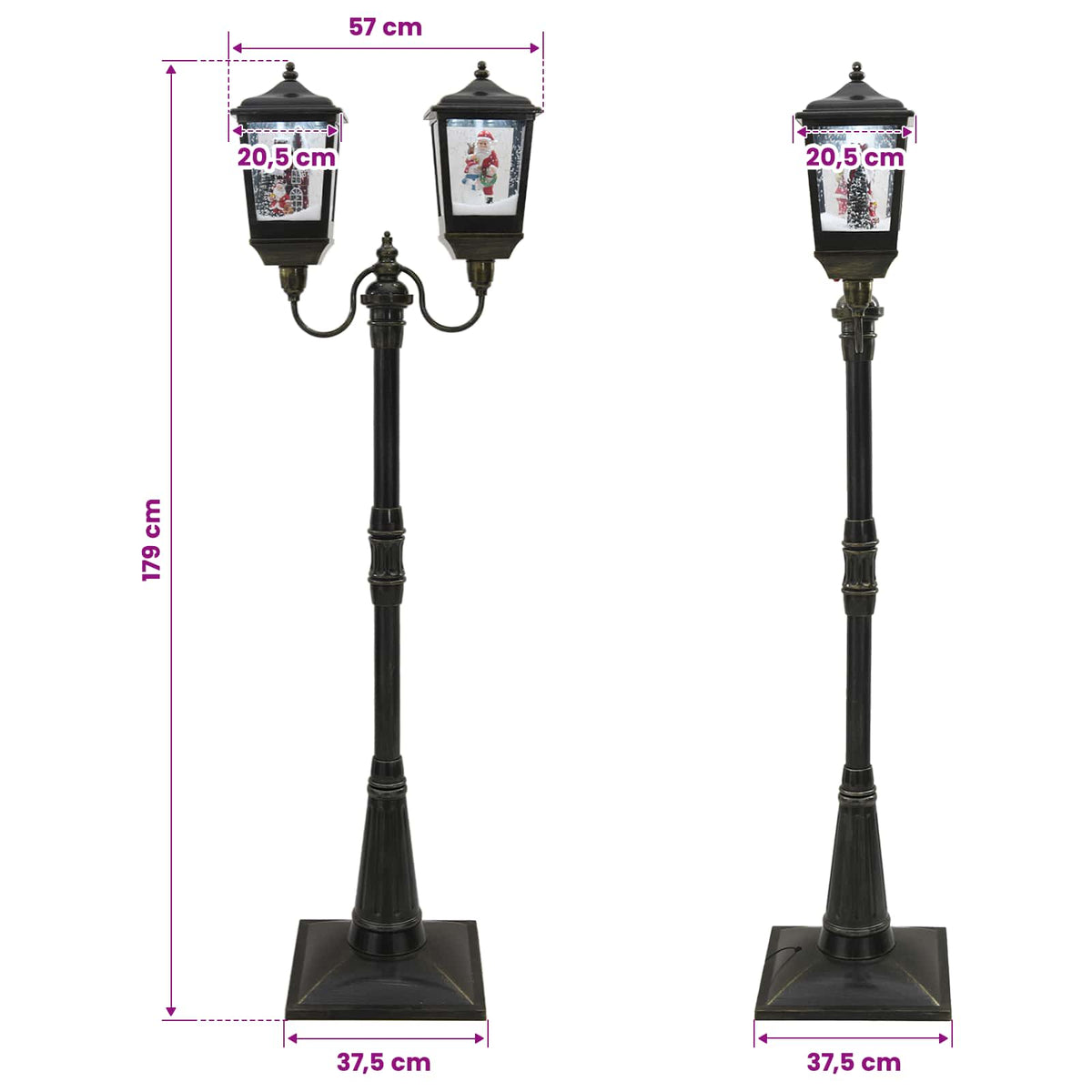 vidaXL Christmas Lantern ESPOO Cool White 57 x 37.5 x 179 cm