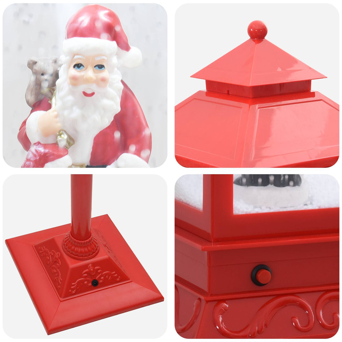 vidaXL Christmas Lantern ESPOO Cold White 26.5 x 26.5 x 150 cm