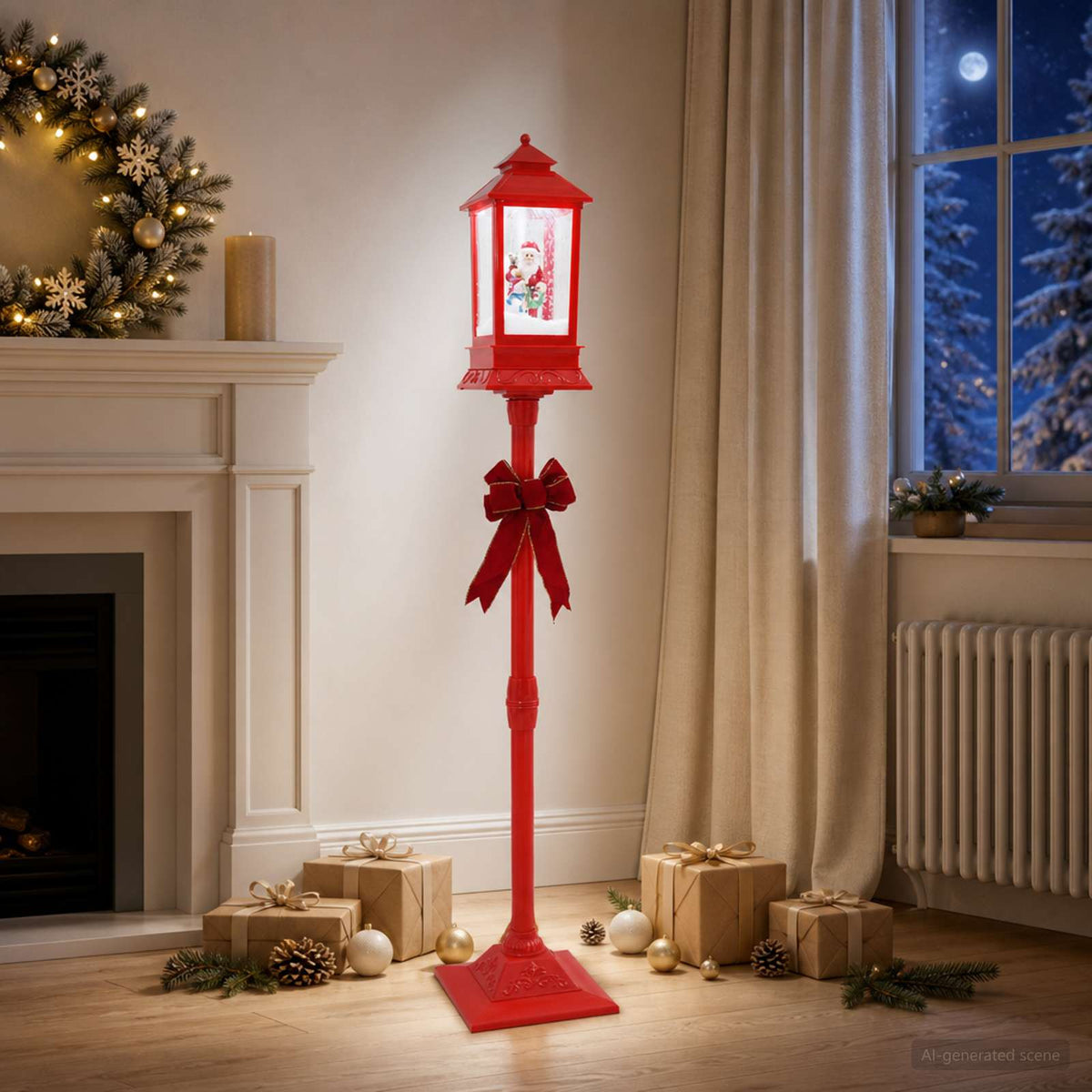 vidaXL Christmas Lantern ESPOO Cold White 26.5 x 26.5 x 150 cm