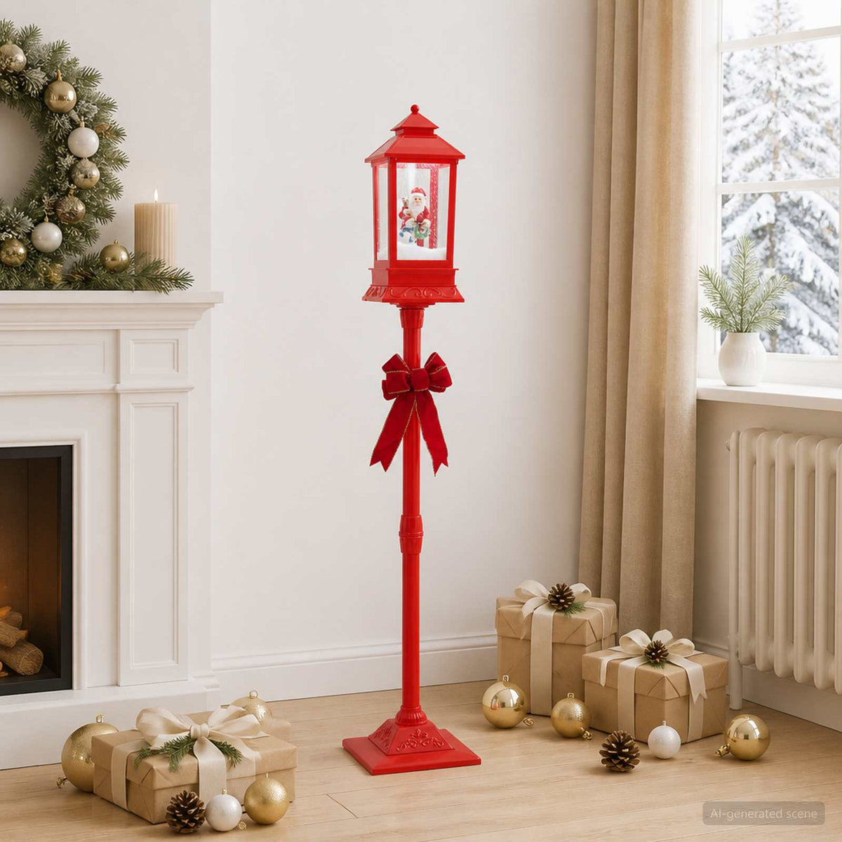 vidaXL Christmas Lantern ESPOO Cold White 26.5 x 26.5 x 150 cm