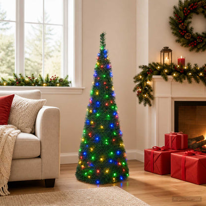 vidaXL Pop Up LED Christmas Tree 120 cm 50 LEDs PVC Green