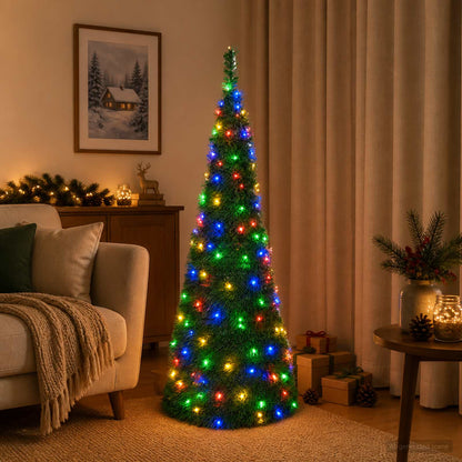 vidaXL Pop Up LED Christmas Tree 120 cm 50 LEDs PVC Green