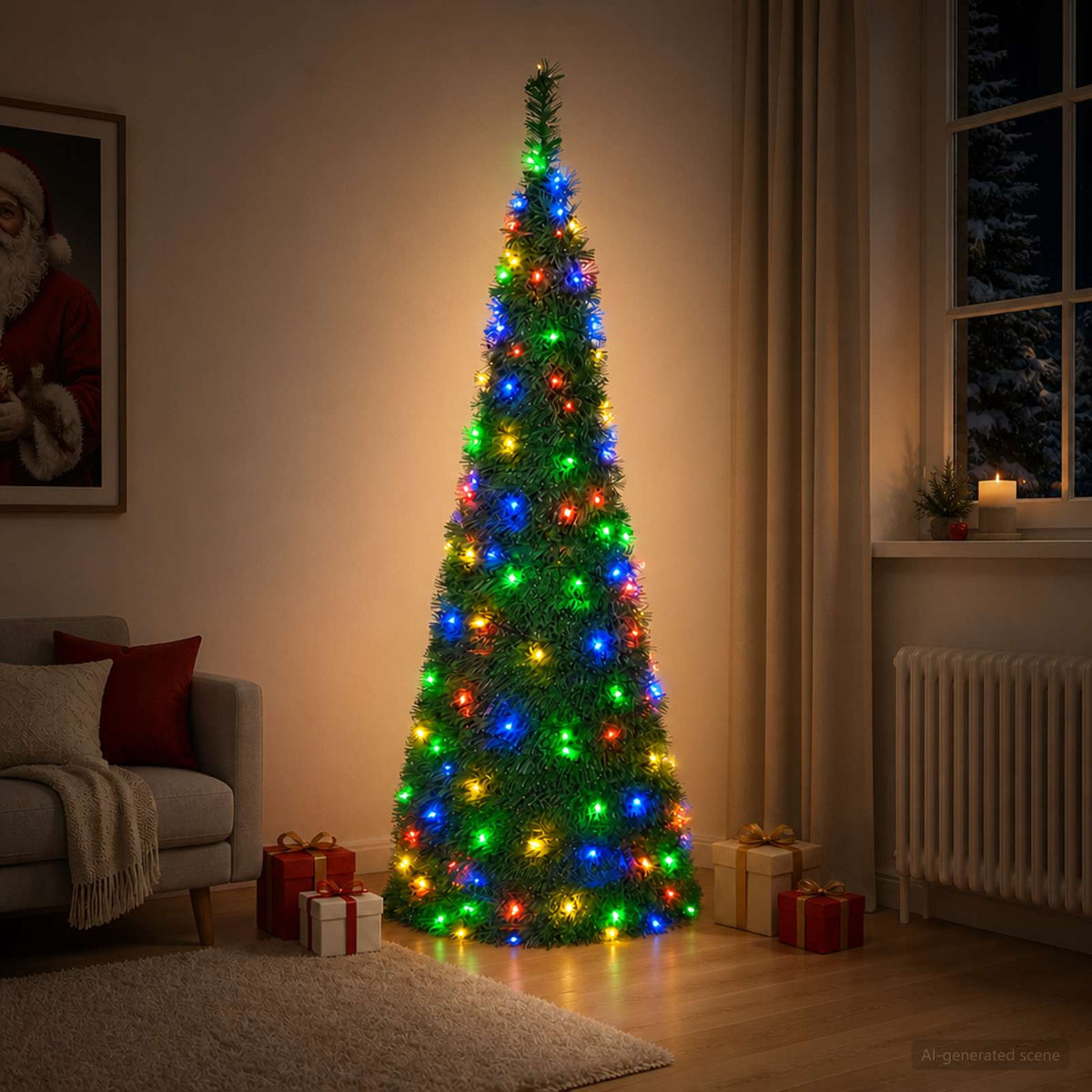 vidaXL Pop Up LED Christmas Tree 180 cm 150 LEDs PVC Green