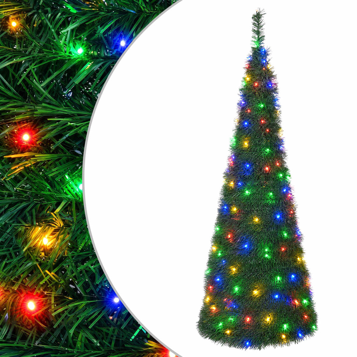 vidaXL Pop Up LED Christmas Tree 210 cm 200 LEDs PVC Green