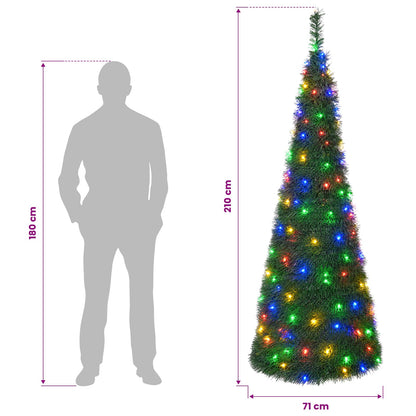 vidaXL Pop Up LED Christmas Tree 210 cm 200 LEDs PVC Green