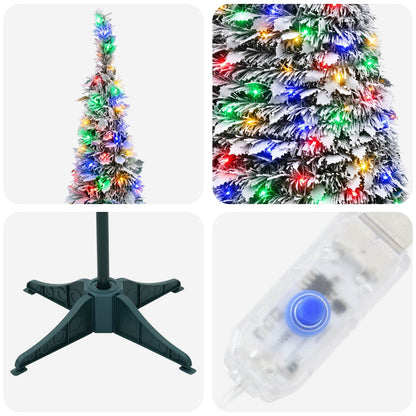 vidaXL Pop Up LED Christmas Tree 180 cm 150 LEDs PVC Green and white