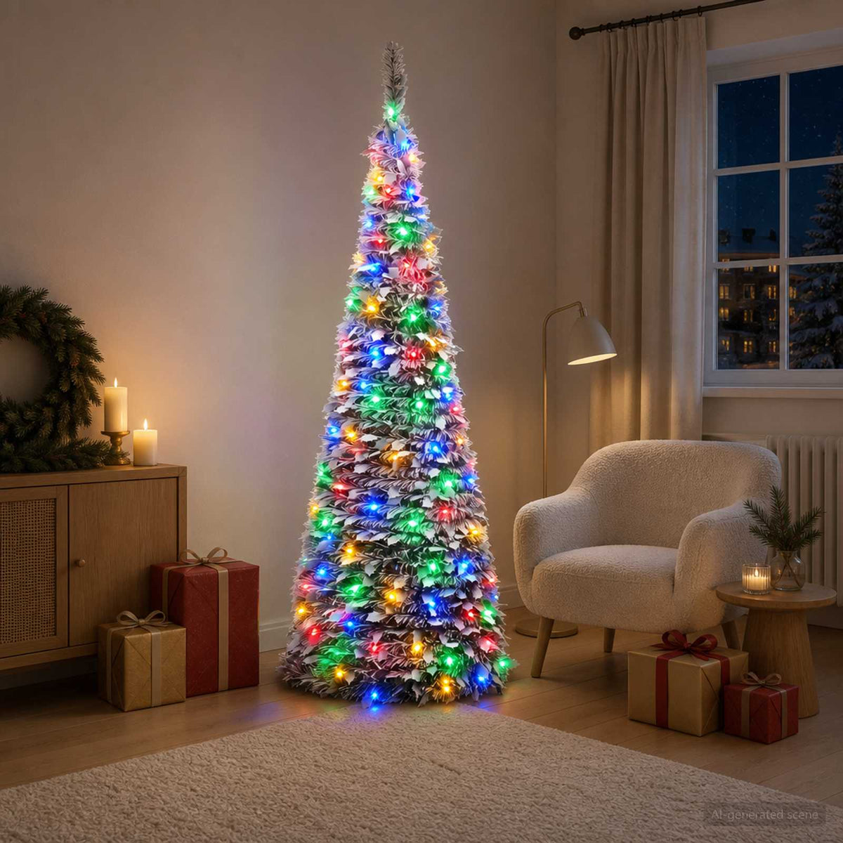 vidaXL Pop Up LED Christmas Tree 180 cm 150 LEDs PVC Green and white