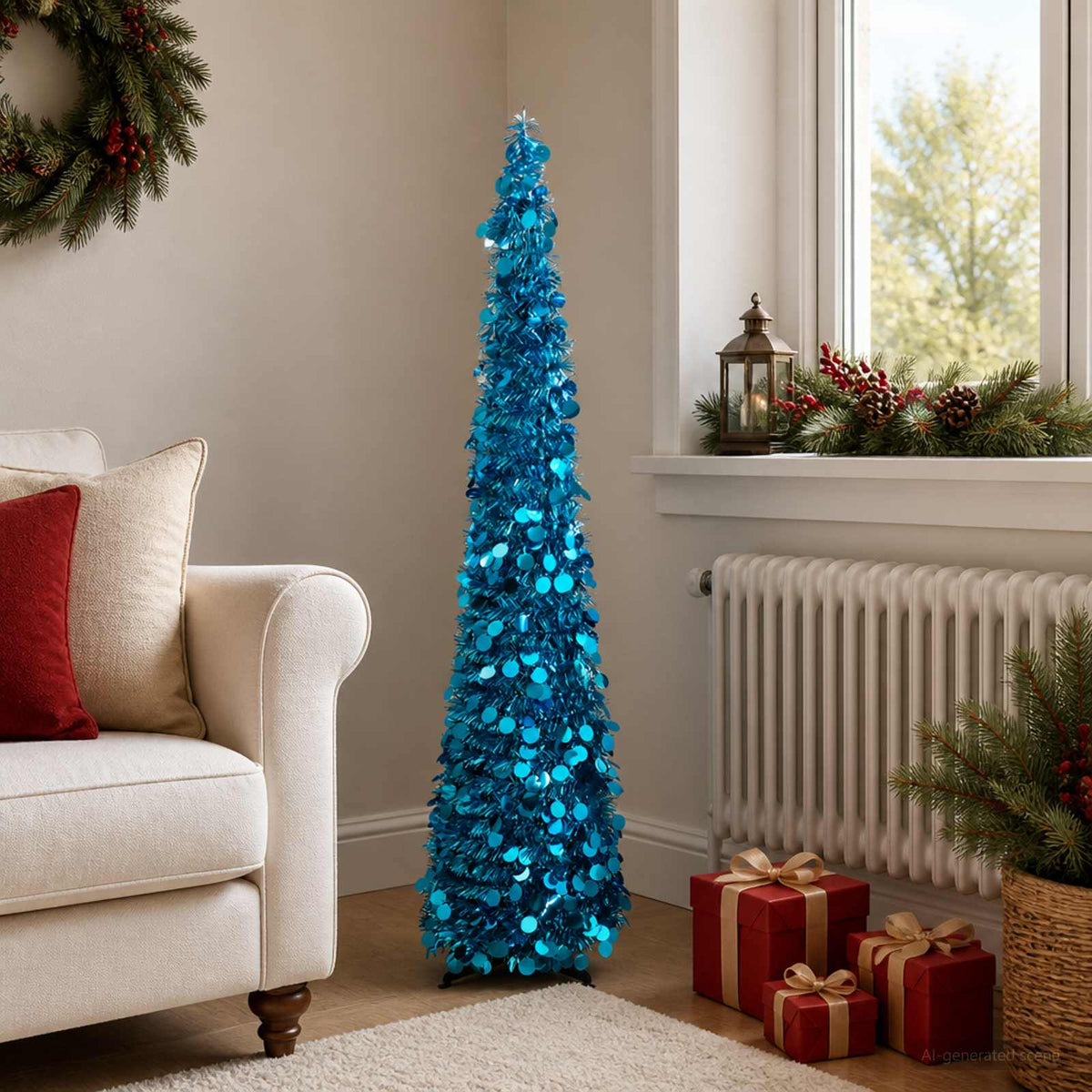vidaXL Pop Up Christmas Tree 120 cm PET Blue