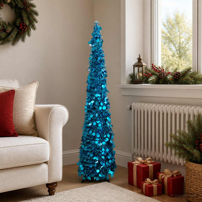 vidaXL Pop Up Christmas Tree 120 cm PET Blue