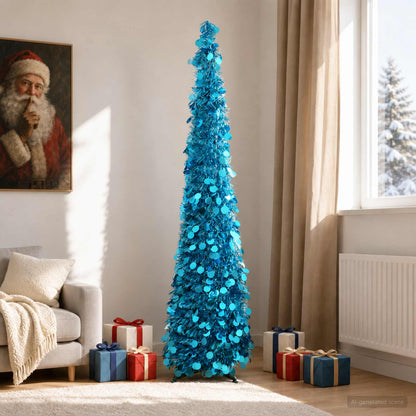 vidaXL Pop Up Christmas Tree 180 cm PET Blue