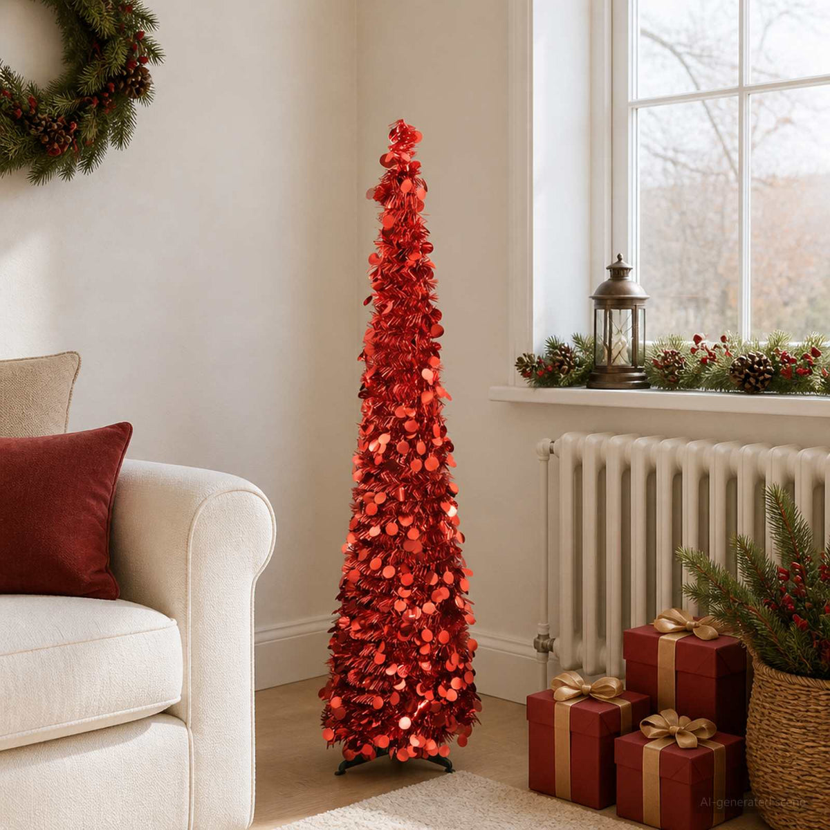 vidaXL Pop Up Christmas Tree 120 cm PET Red