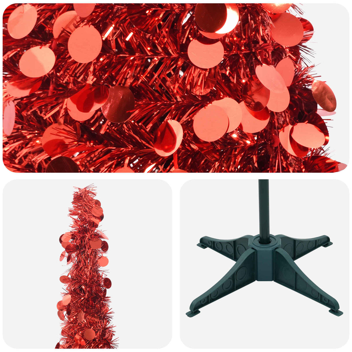 vidaXL Pop Up Christmas Tree 180 cm PET Red