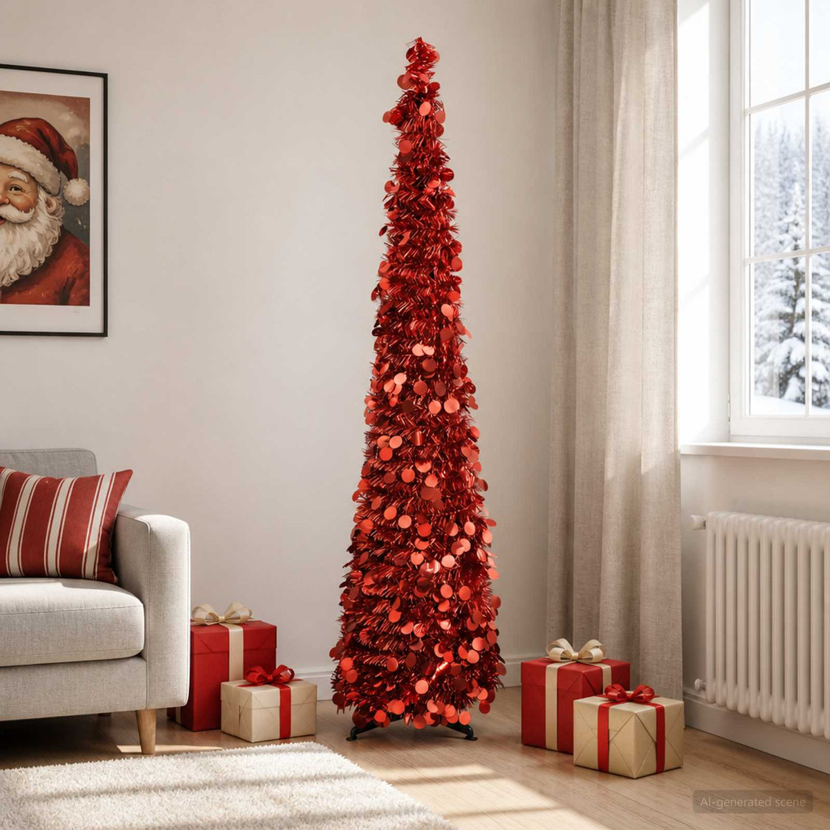 vidaXL Pop Up Christmas Tree 180 cm PET Red