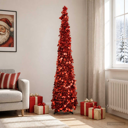 vidaXL Pop Up Christmas Tree 180 cm PET Red