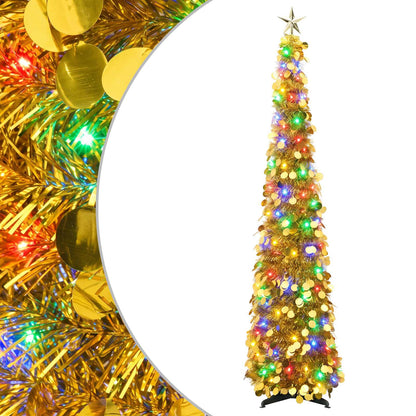 vidaXL Pop Up LED Christmas Tree with Star Topper 120 cm 50 LEDs PET