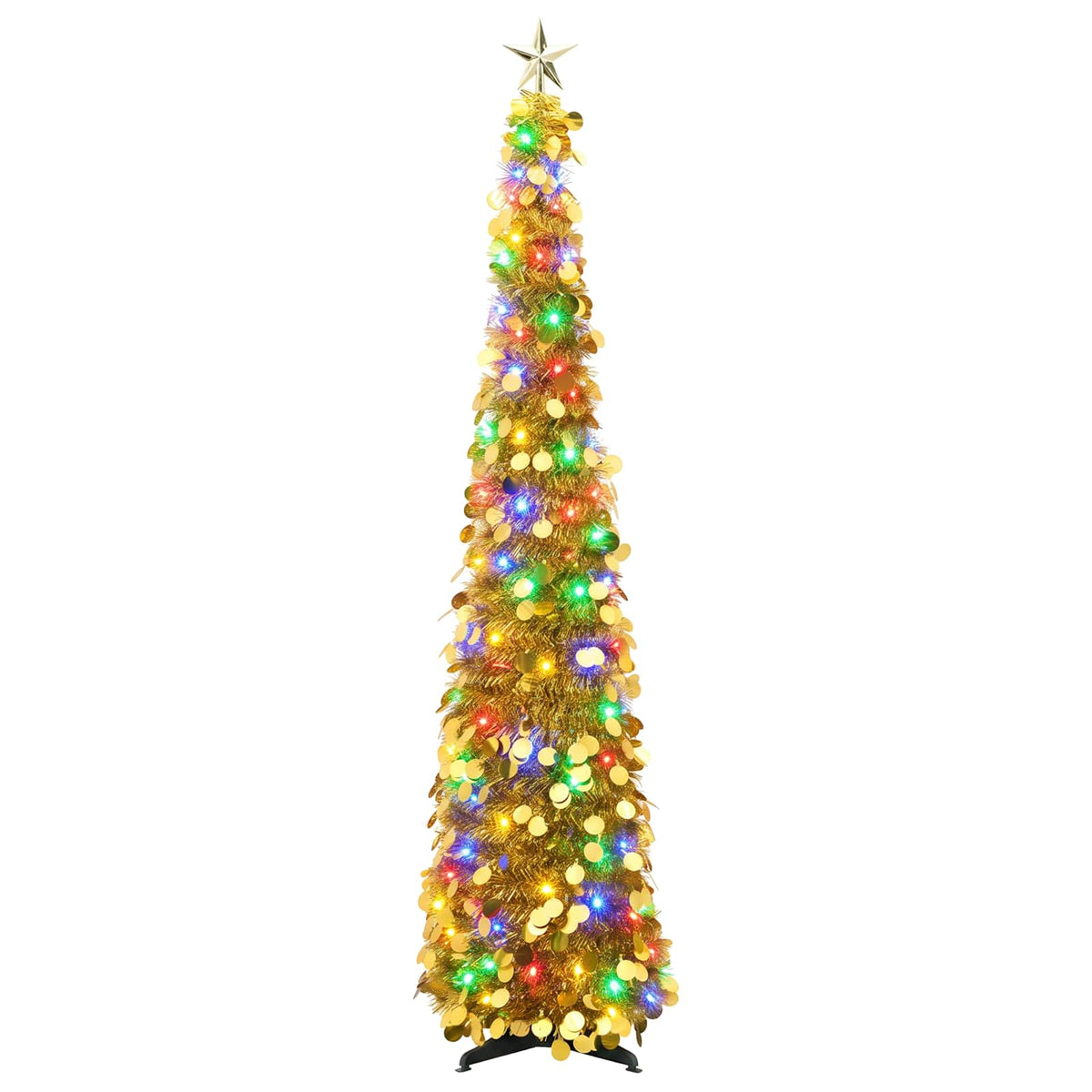 vidaXL Pop Up LED Christmas Tree with Star Topper 120 cm 50 LEDs PET