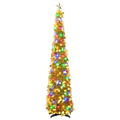 vidaXL Pop Up LED Christmas Tree with Star Topper 120 cm 50 LEDs PET