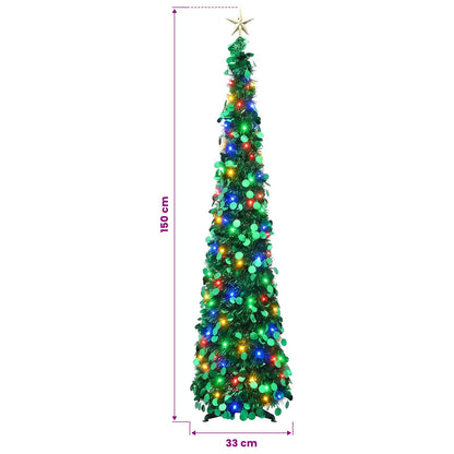 vidaXL Pop Up LED Christmas Tree with Star Topper 150 cm 50 LEDs PET