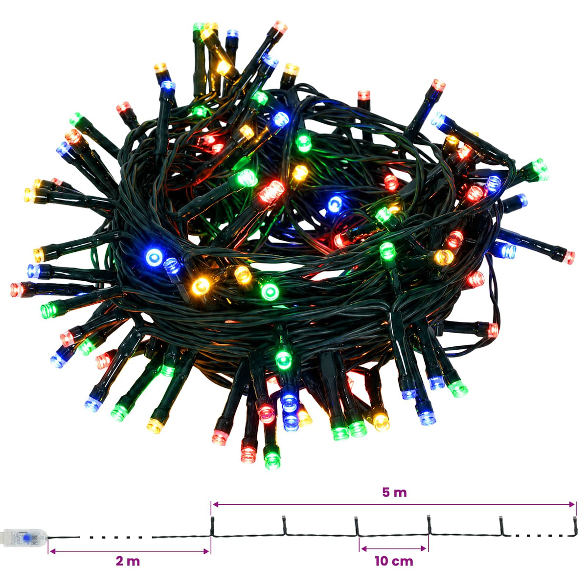 vidaXL Pop Up LED Christmas Tree with Star Topper 150 cm 50 LEDs PET
