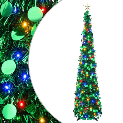 vidaXL Pop Up LED Christmas Tree with Star Topper 180 cm 100 LEDs PET
