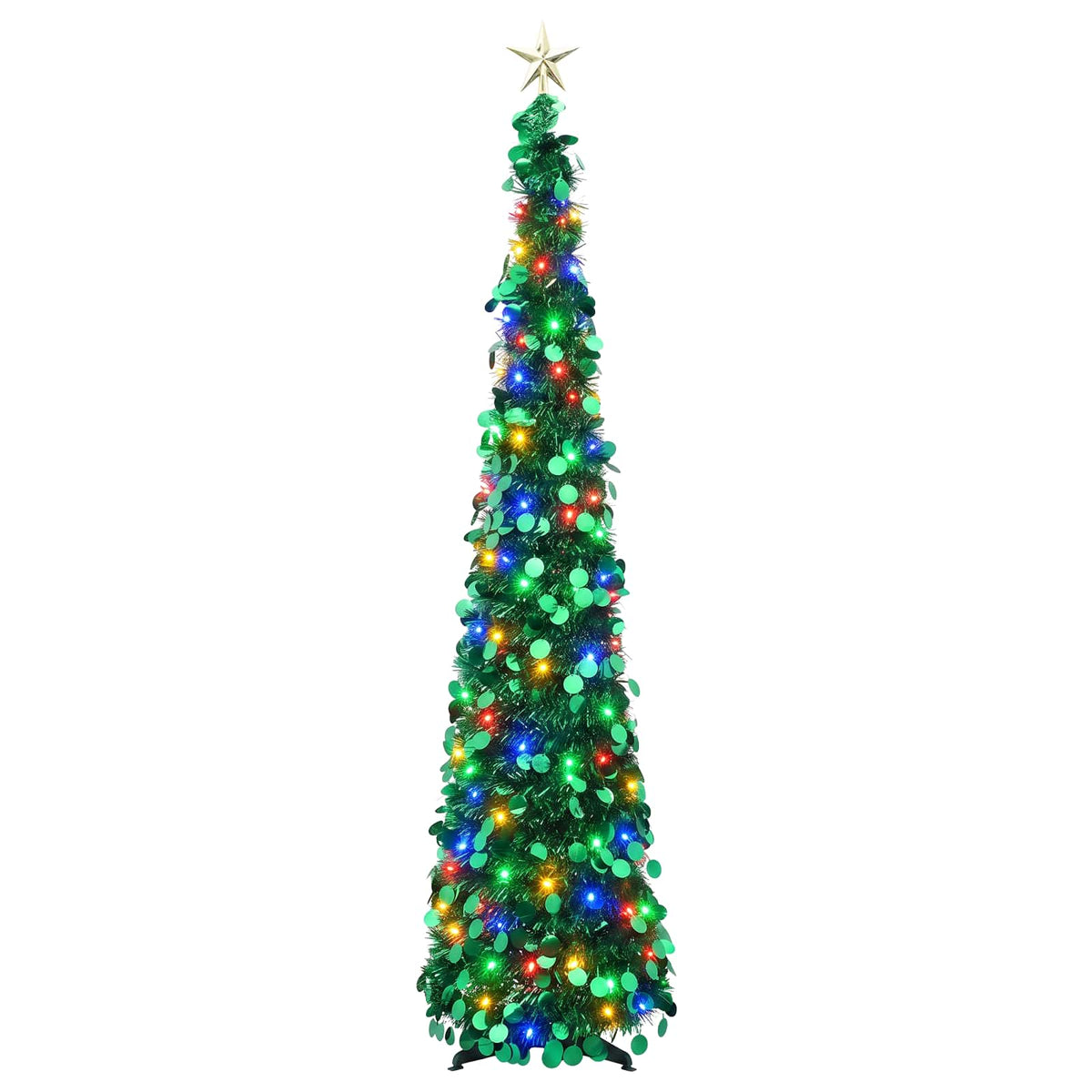 vidaXL Pop Up LED Christmas Tree with Star Topper 180 cm 100 LEDs PET