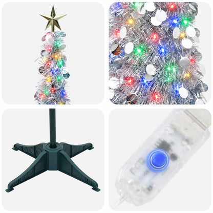vidaXL Pop Up LED Christmas Tree with Star Topper 120 cm 50 LEDs PET