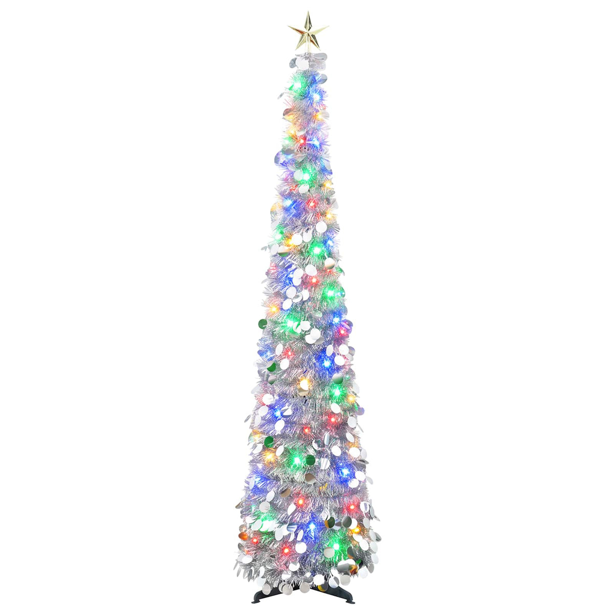 vidaXL Pop Up LED Christmas Tree with Star Topper 120 cm 50 LEDs PET