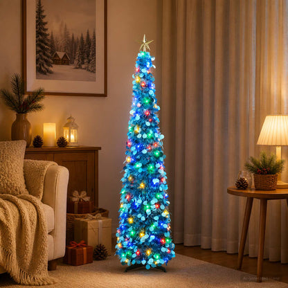 vidaXL Pop Up LED Christmas Tree with Star Topper 150 cm 50 LEDs PET
