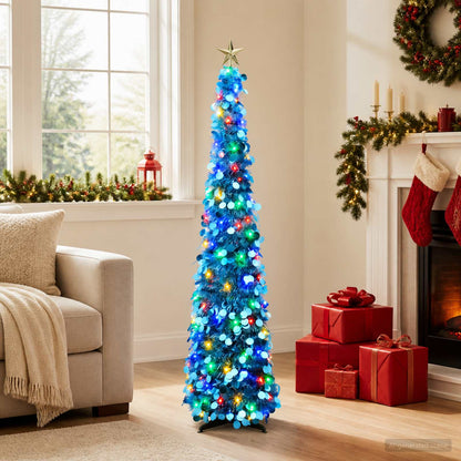 vidaXL Pop Up LED Christmas Tree with Star Topper 150 cm 50 LEDs PET