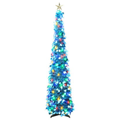vidaXL Pop Up LED Christmas Tree with Star Topper 150 cm 50 LEDs PET