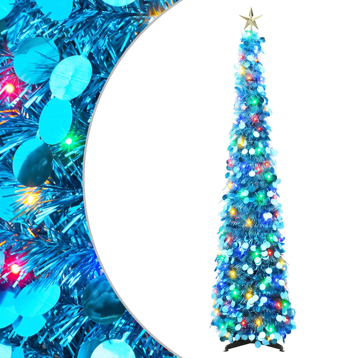 vidaXL Pop Up LED Christmas Tree with Star Topper 180 cm 100 LEDs PET