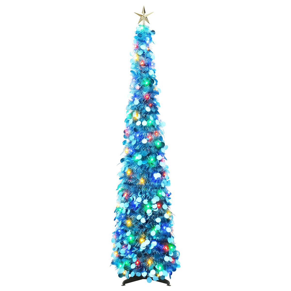 vidaXL Pop Up LED Christmas Tree with Star Topper 180 cm 100 LEDs PET