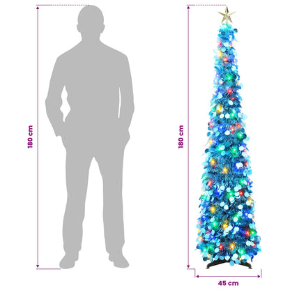 vidaXL Pop Up LED Christmas Tree with Star Topper 180 cm 100 LEDs PET