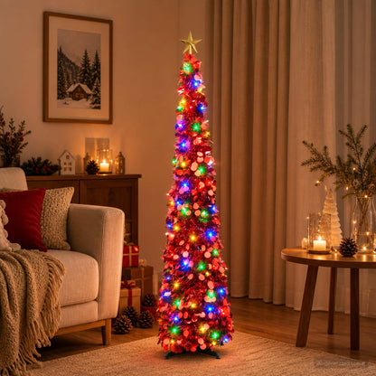 vidaXL Pop Up LED Christmas Tree with Star Topper 120 cm 50 LEDs PET