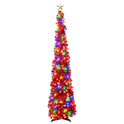 vidaXL Pop Up LED Christmas Tree with Star Topper 120 cm 50 LEDs PET