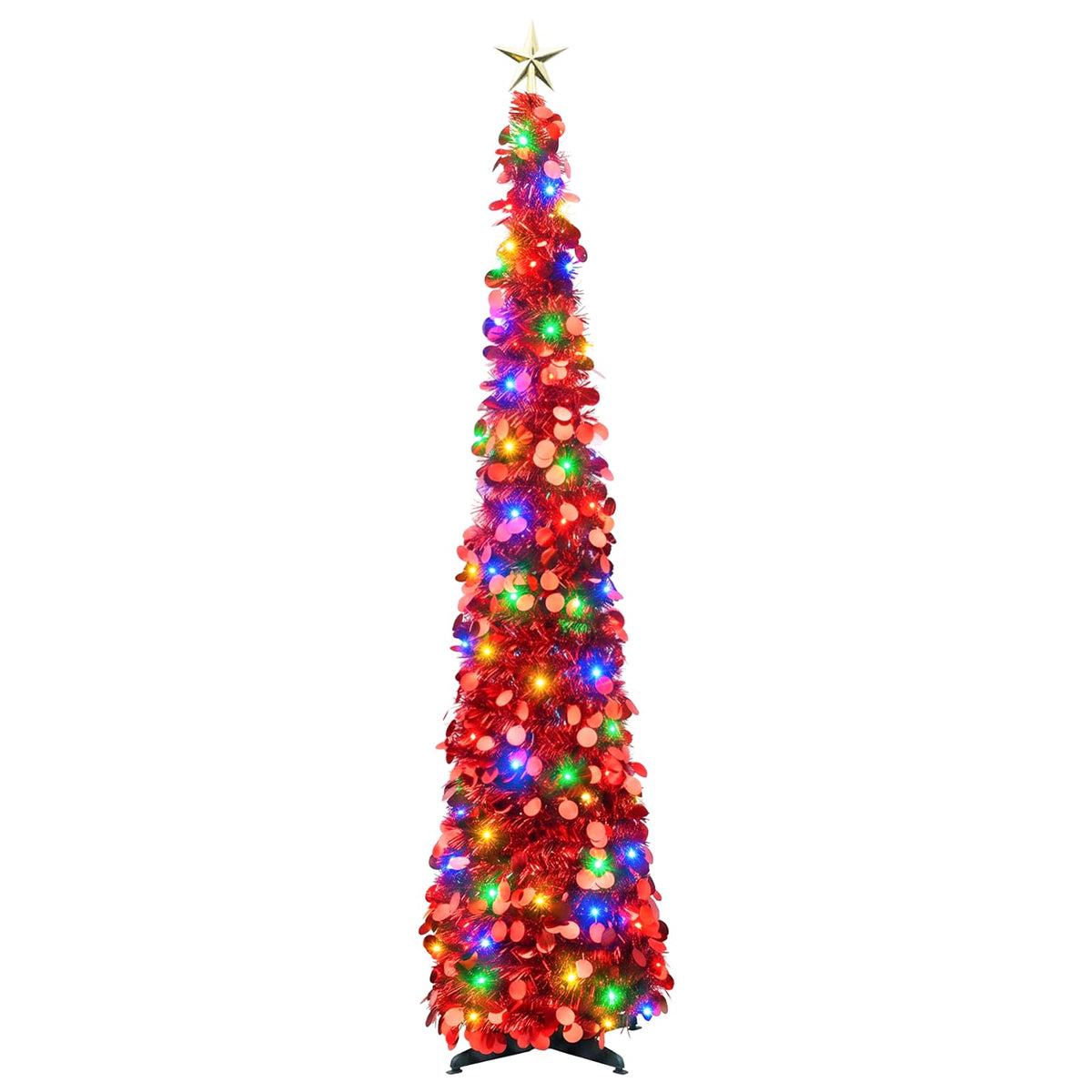 vidaXL Pop Up LED Christmas Tree with Star Topper 150 cm 50 LEDs PET