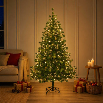 vidaXL Artificial Hinged Christmas Tree 120 cm 150 LEDs Warm White