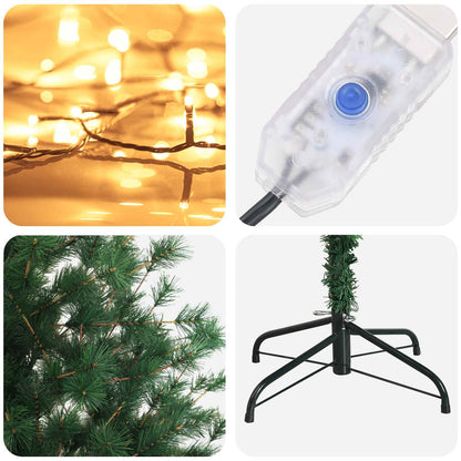 vidaXL Artificial Hinged Christmas Tree 150 cm 150 LEDs Warm White