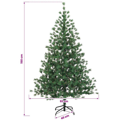 vidaXL Artificial Hinged Christmas Tree 150 cm 150 LEDs Warm White