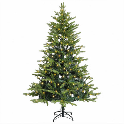 vidaXL Artificial Hinged Christmas Tree 150 cm 150 LEDs Warm White