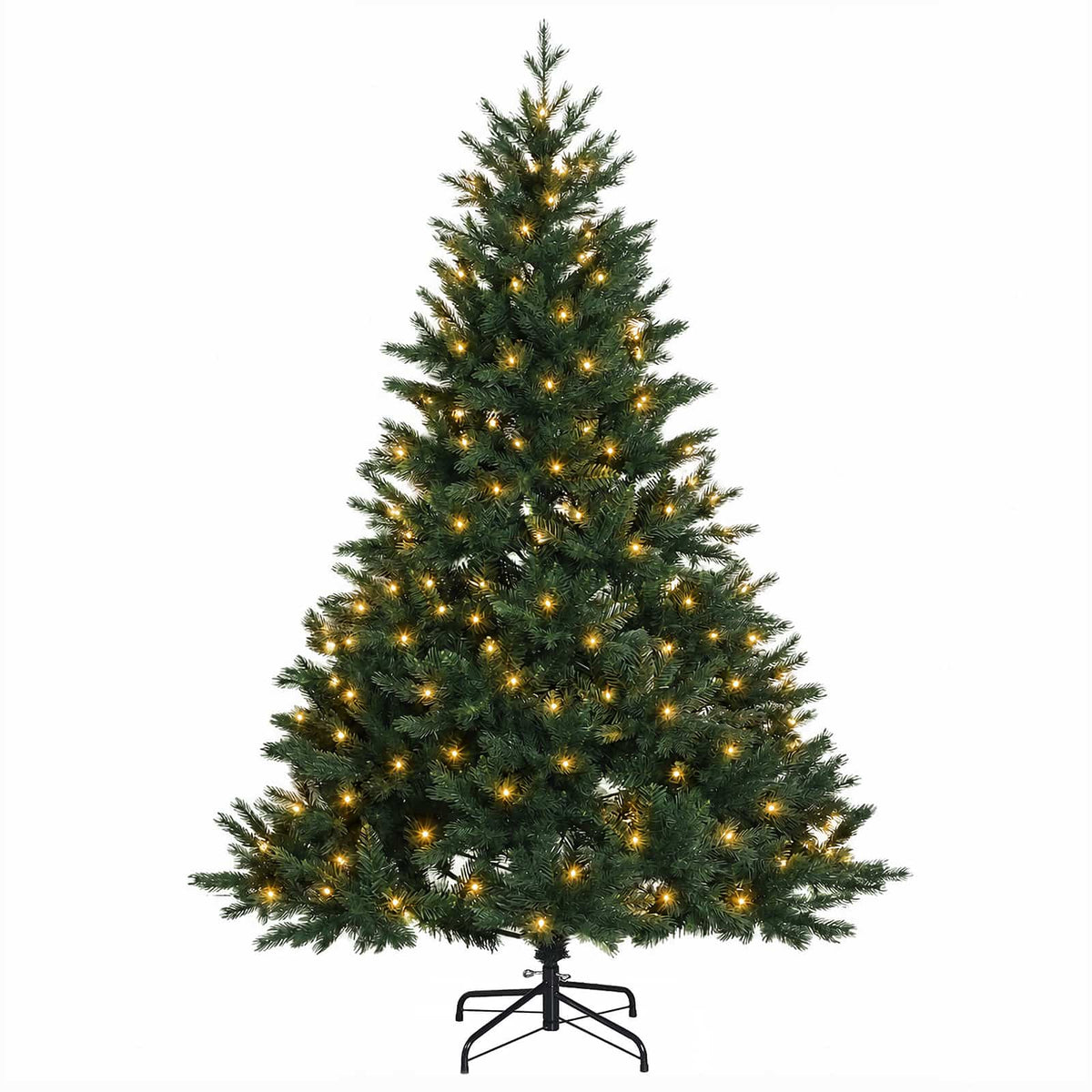 vidaXL Artificial Hinged Christmas Tree 120 cm 150 LEDs Warm White