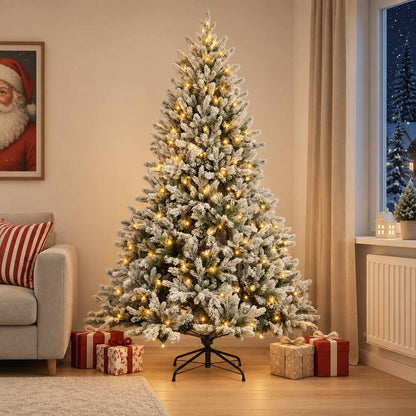 vidaXL Artificial Hinged Christmas Tree 150 cm 150 LEDs Warm White