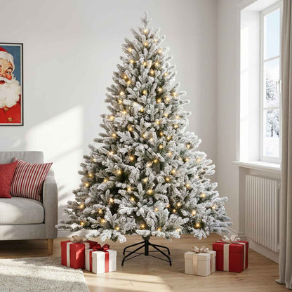 vidaXL Artificial Hinged Christmas Tree 150 cm 150 LEDs Warm White